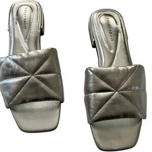 Easy Spirit Silver Quilted Sandals